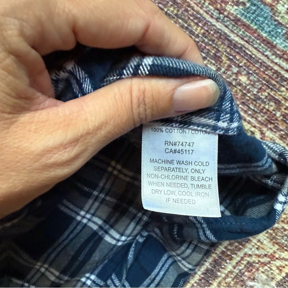 RedHead Men's 2XL Blue Plaid Flannel Shirt 100% Cotton - Picture 8 of 10